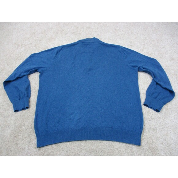 LL Bean Sweater Mens Extra Large XL Blue Pullover 1/4 Zip Sweatshirt Casual - Picture 6 of 11